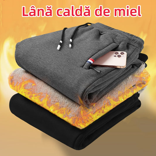 👖🔥2024 Iarna Bărbați de iarnă Lambswool îngroșat Casual cald Sweatpants cald_3834194