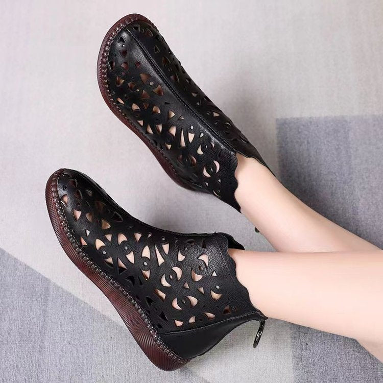 👡【35-42】2024 Noi pantofi casual din piele moale Hollow Out Flat