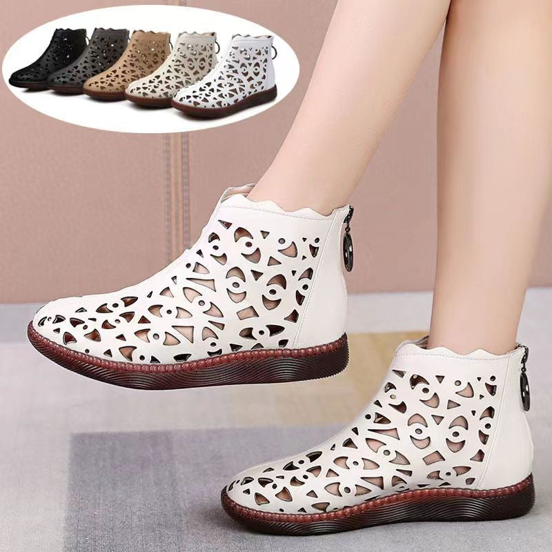 👡【35-42】2024 Noi pantofi casual din piele moale Hollow Out Flat