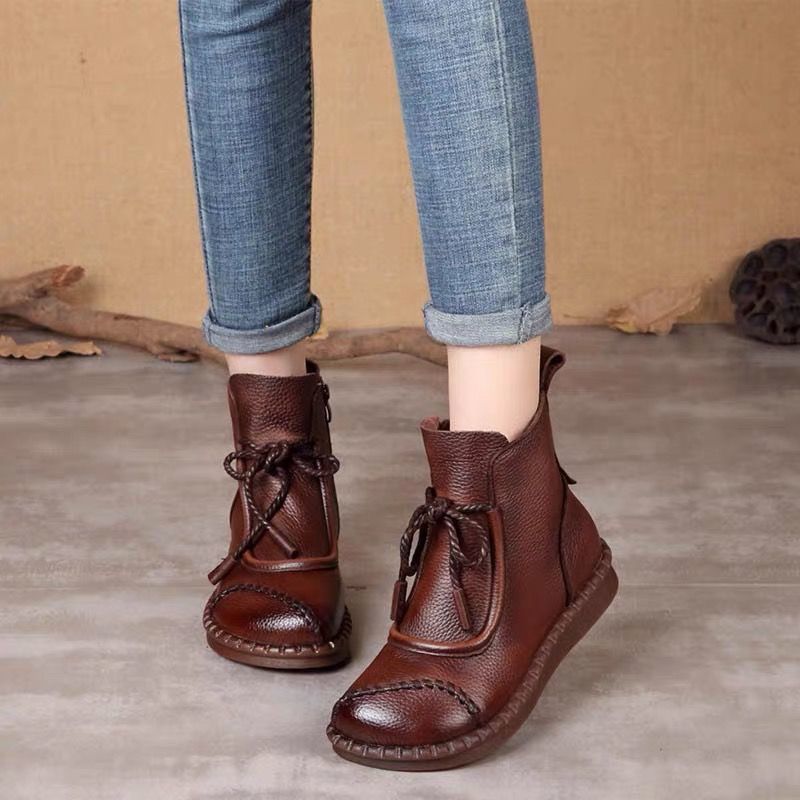 【35-40】👢2024 Cizme de damă în stil retro din piele moale de toamnă devreme