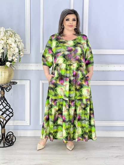 💐【S-5XL】Rochie imprimata eleganta