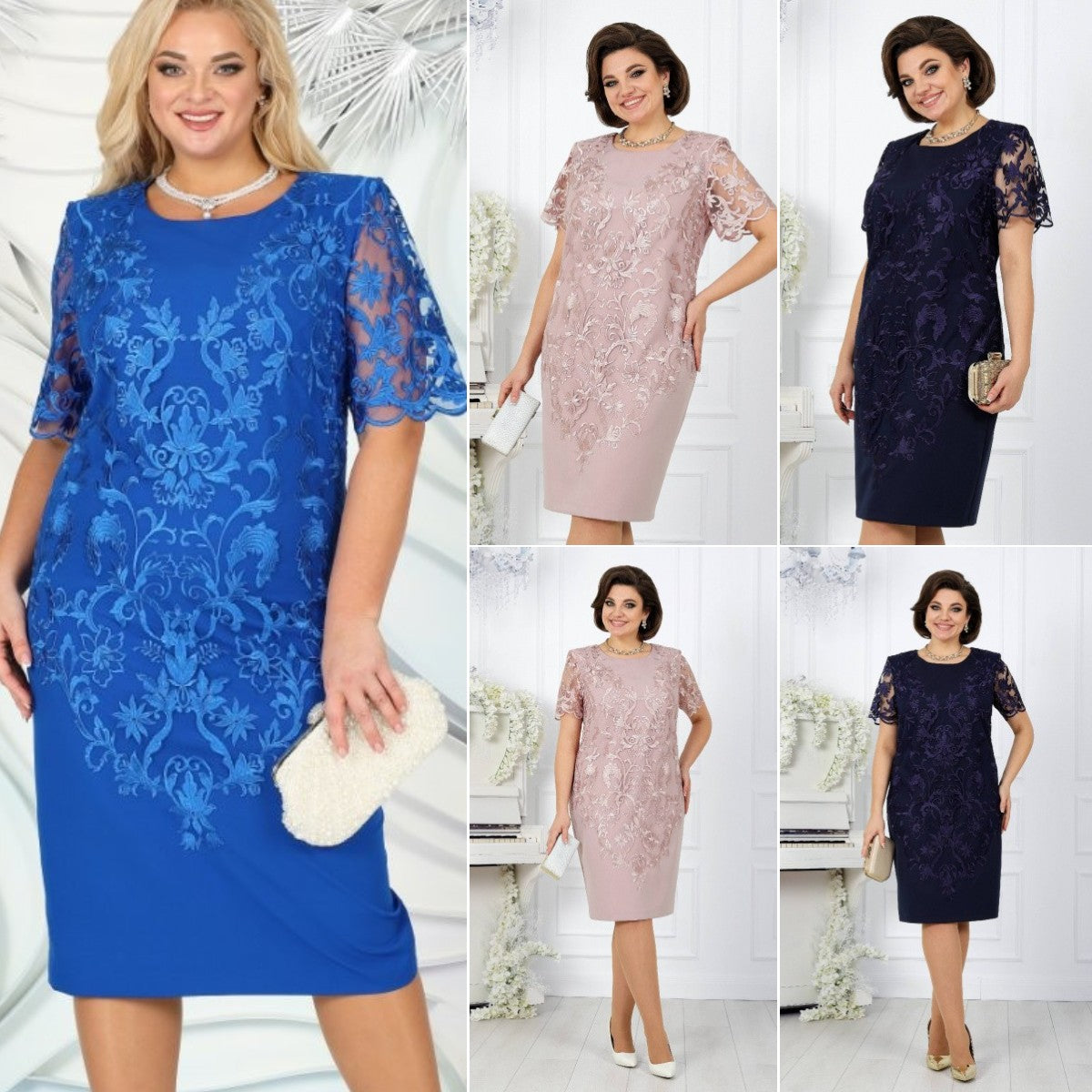 【🏆 Cele mai bine vândute produse】😍【S-3XL】 2024 Noua rochie de dantelă la modă, design clasic, elegant și simplu