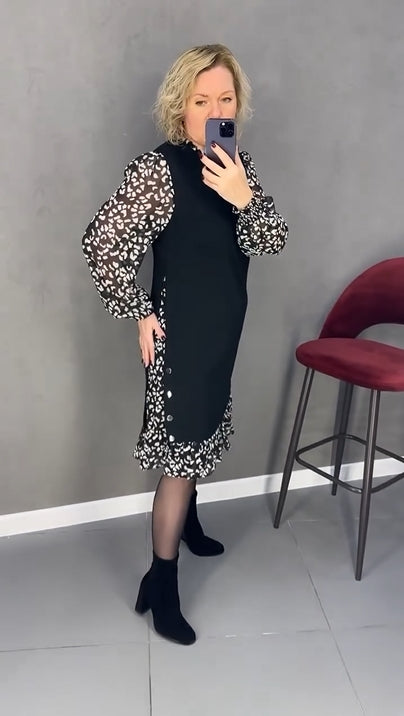 👗【S-3XL】Noua rochie florala la moda de iarna, confortabila si calda