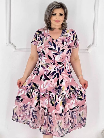 💟【S-5XL】👗2024 noua rochie eleganta din sifon floral