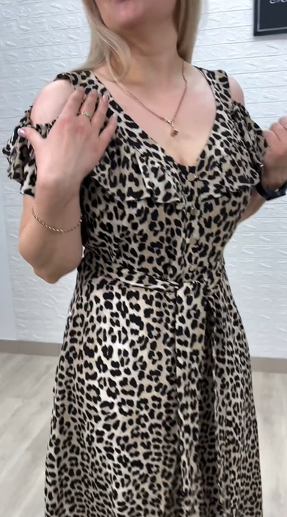 💟【S-5XL】👗💟Rochie confortabilă cu imprimeu leopard de vară