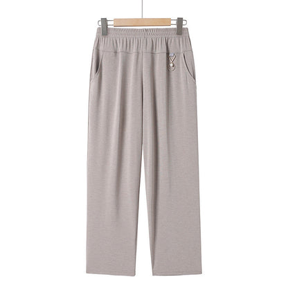 【XL-6XL】Pantaloni al nouălea cu talie elastică drept picior largi și confortabili