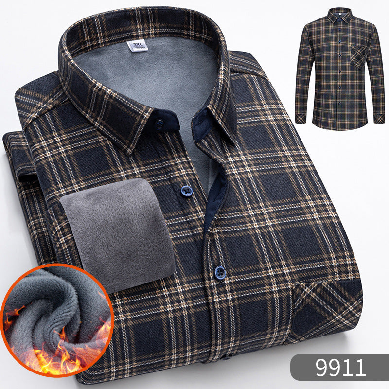 🔥👔【L-5XL】Cămașă călduroasă de afaceri cu mânecă lungă toamna și iarna