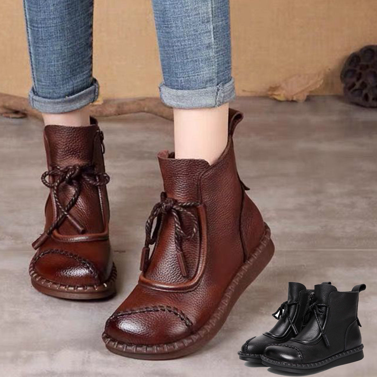 【35-40】👢2024 Cizme de damă în stil retro din piele moale de toamnă devreme