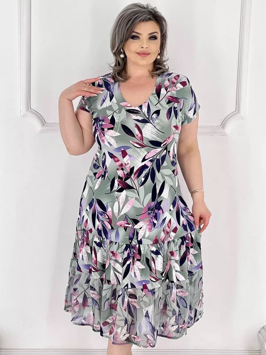 💟【S-5XL】👗2024 noua rochie eleganta din sifon floral3665107