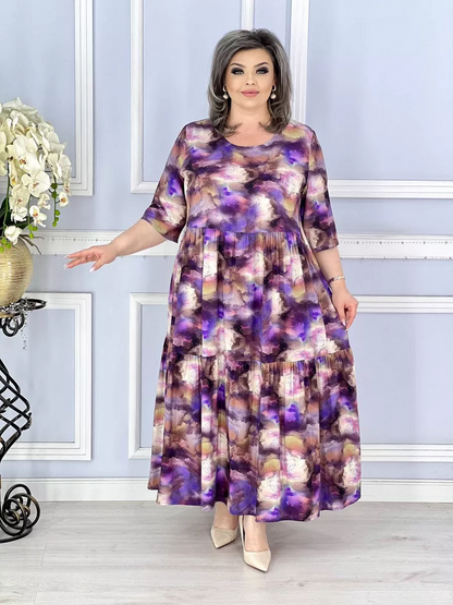 💐【S-5XL】Rochie imprimata eleganta