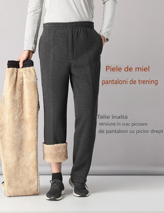 【XL-5XL】Pantaloni de trening gros din lână de miel pentru bărbați de vârstă mijlocie și în vârstă 3820465