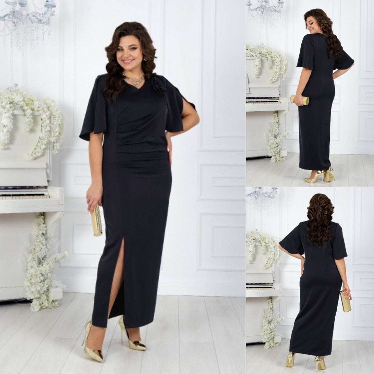 【S~5XL】Noua rochie eleganta neagra3666685