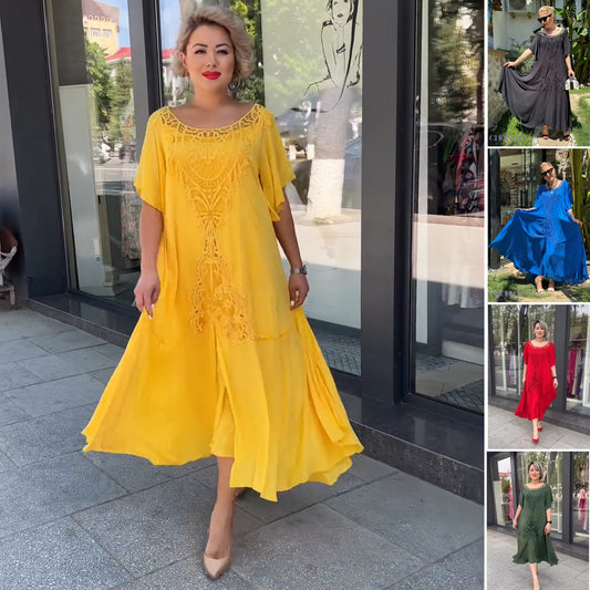 👗2024 Nouă rochie de damă largi din dantelă mărime mare 3692897