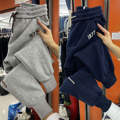 【M-4XL】2024 Pantaloni casual îngroșați din catifea de iarnă